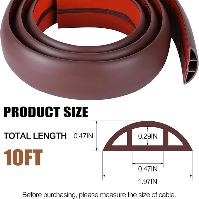 MYFAMIREA 10FT Floor Cord Cover - Image 2