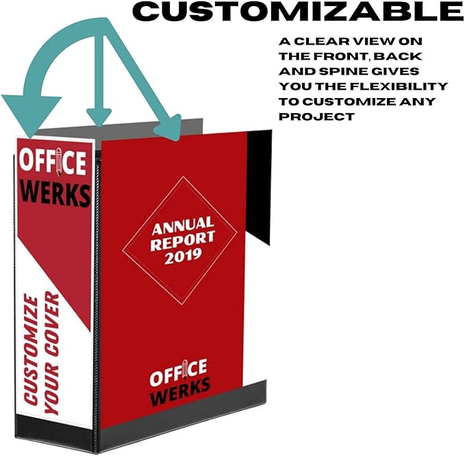 4 Inch 3 Ring Binder, D-Ring Heavy Duty, 800 Sheet Capacity, Customizable View - Image 4