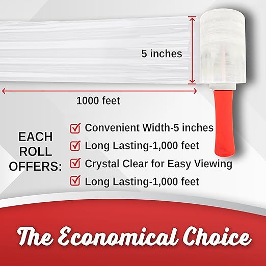 12 Pack Industrial Strength Mini Hand Stretch Wrap - Image 3