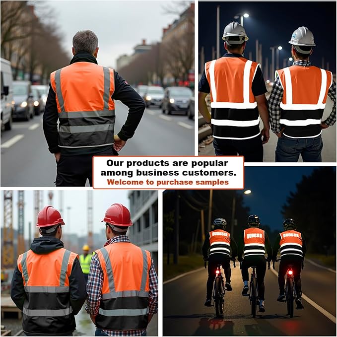 BeautyWill 10/20 Pack Custom Logo Safety Vest, Bulk High Visibility Class 2 - Image 6