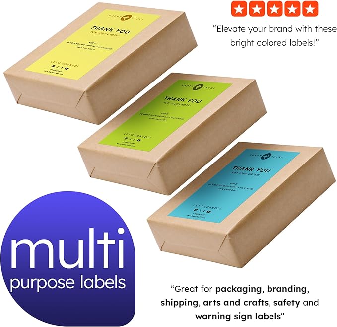 Custom Bright Neon Color Labels, Print Your Own Stickers, Upload Your Design - Image 3