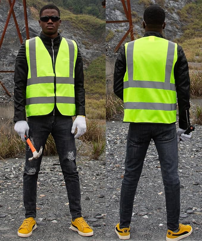 zojo High Visibility Reflective Vests, Adjustable Size, Lightweight Mesh Fabric - Image 6