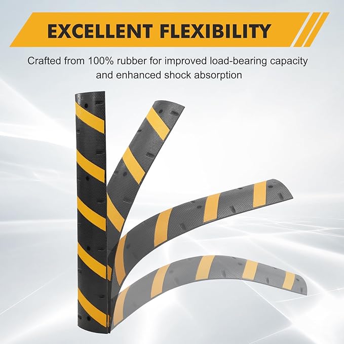 6FT Heavy Duty Recycled Rubber Speed Bump, 2 Pack 25, 000 Lbs Capacity Modular - Image 8