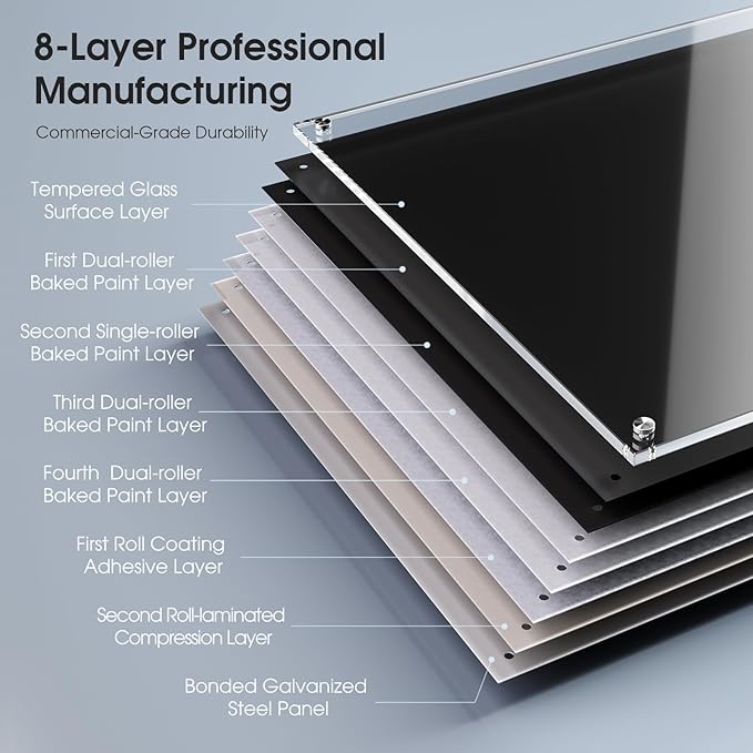 MaxGear Glass White Boards 96x48 Inches, Wall Mounted Magnetic Dry Erase Board - Image 4