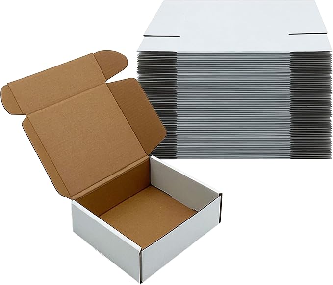 White Shipping Boxes 6x5x2 inch 50 Pack, Corrugated Boxes Mailer Packaging by KIAECHWU