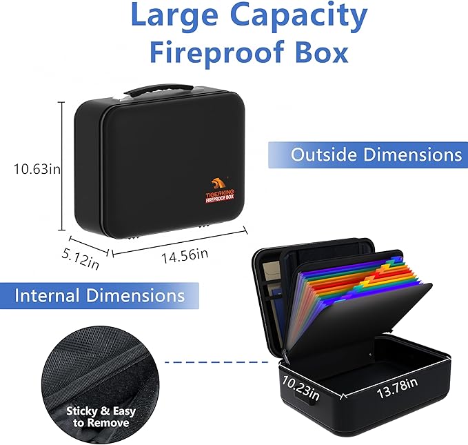 TIGERKING Fire Proof Document Safe Box - Image 2
