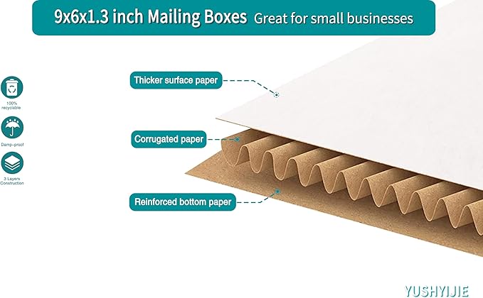 50 Pack 9x6x1.3 inch Small Shipping Boxes - Image 4