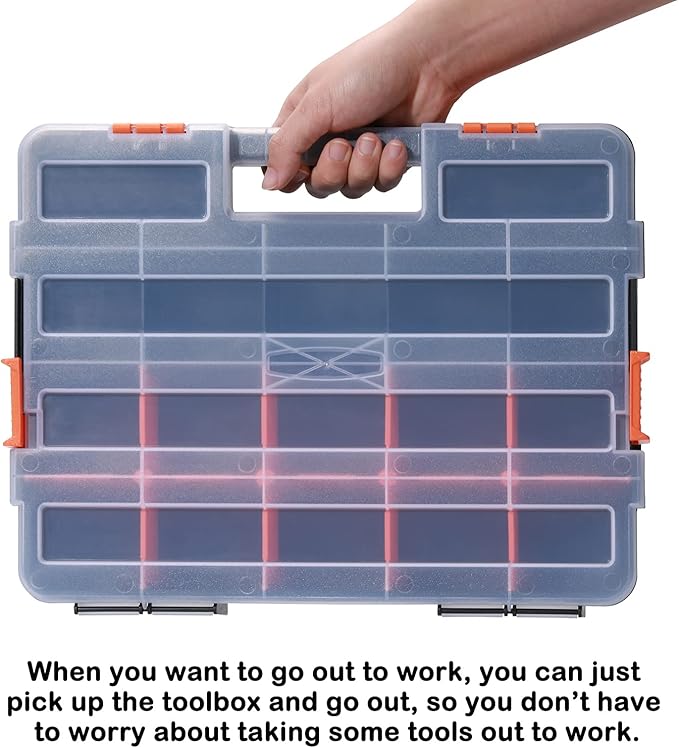 AIRTOON Tool Box Organizer Interlocking Black Small Parts Organizer - Image 5