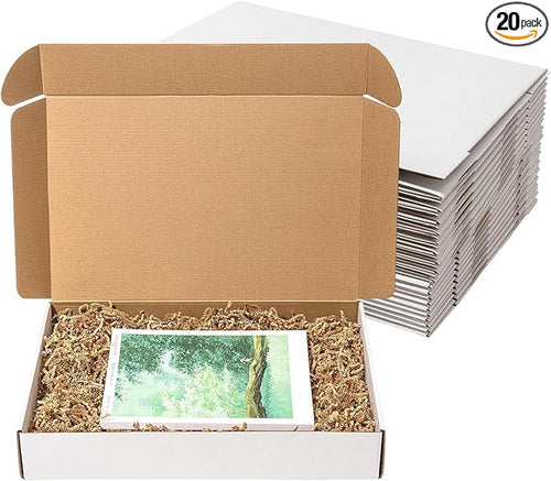 17x11x3" Shipping Boxes 20 Pack White Corrugated Cardboard Mailing Boxes by Wowxyz
