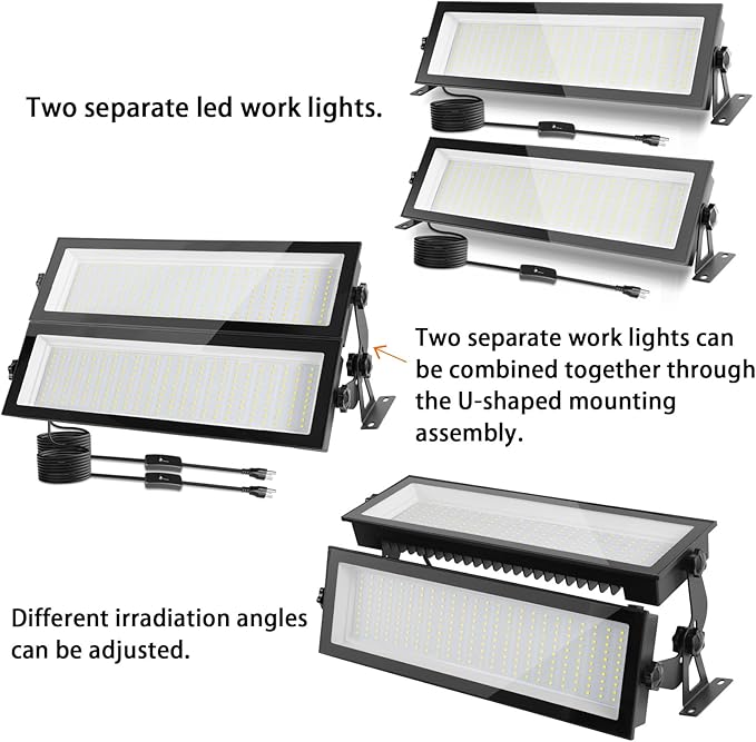 FastDeng 2 Pack LED Shop Lights, 150W 18000lm 5000K Daylight LED Garage Light - Image 5