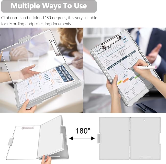 Clipboard with Storage, Heavy Duty Clip Boards 8.5x11 with 2 Storage Case - Image 6
