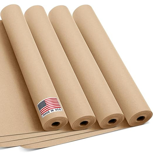 18" x 1200" Natural Kraft Paper Roll – Made in USA, 100% Recyclable Brown by Paclord