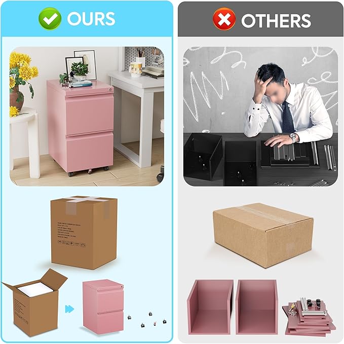 Aobabo 2 Drawer File Cabinet - Image 5