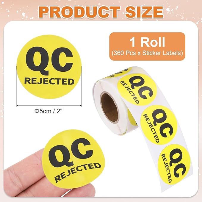 PATIKIL 360 Pcs 1 Roll QC Hold Labels, 2 Inch Circle Inventory Control Adhesive - Image 2