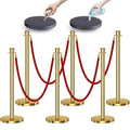 kaiyomi 6Pcs Stanchions with Red Velvet Ropes Set, 5 Feet Velvet Ropes and by KaiyomiCrowdControlSeries