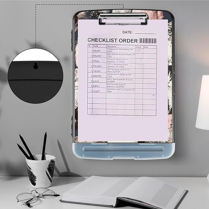 Clipboard with Storage, Storage Clipboard with Pen Holder, Heavy Duty Plastic - Image 4