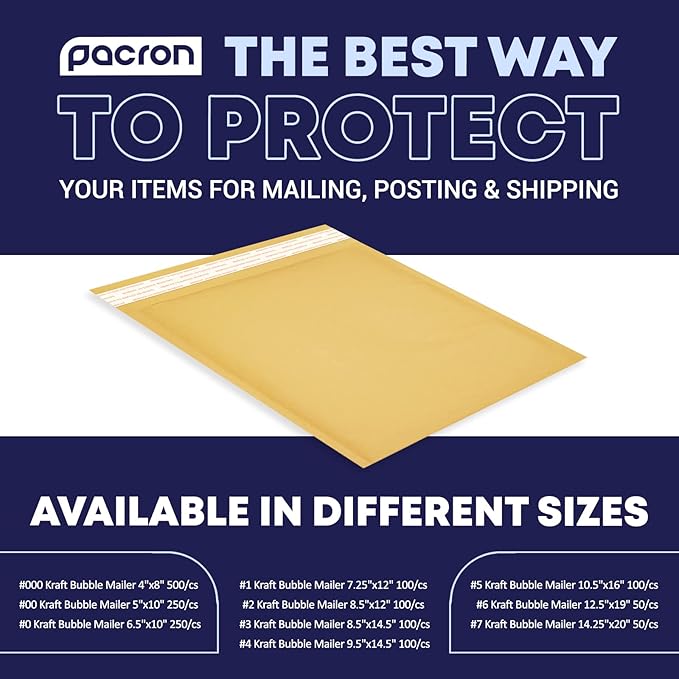 Kraft Bubble Mailers 200 Pack, 8.5 x 14.5 Inch Padded Shipping Envelopes - Image 4