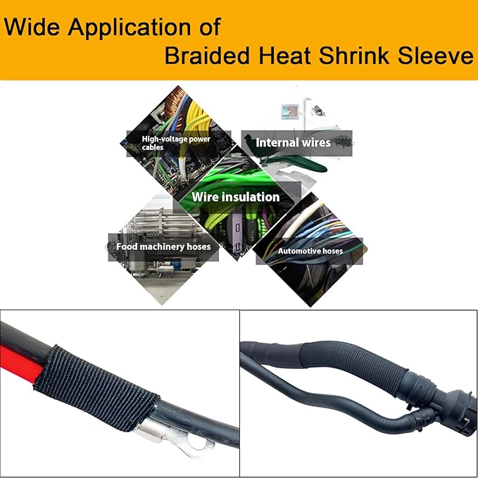 Heat Shrink Braided Sleeving 2:1 Shrinkable Fabric Cable Sheathing Wire Tubing - Image 7