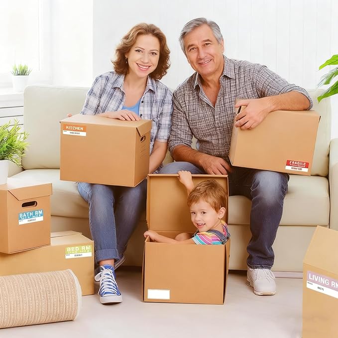400 Pcs 1.65 x 3.5 Inches Large Home Moving Packing Box Labels, 6-Color Coded - Image 5