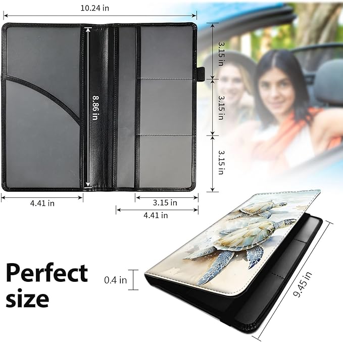 Car Registration and Insurance Holder, Leather Car Glove Box Organizer - Image 5