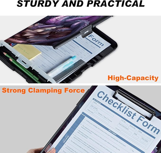 Clipboard with Storage Compartment, 8.5 x 11 Letter Size Side Opening Clip - Image 3