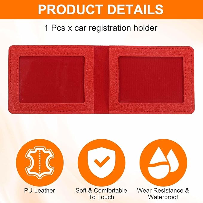 HARFINGTON Car Registration and Insurance Holder PU Leather Vehicle Glove Box - Image 3