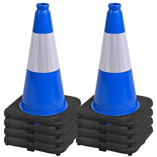 OrangeStar 18" Traffic Cones 8-Pack Blue Safety Cones by OrangeStar