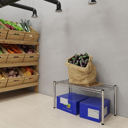 14''W x 30''L x 14''H Chrome Plated Wire Dunnage Rack | Off The Floor Storage - Image 2