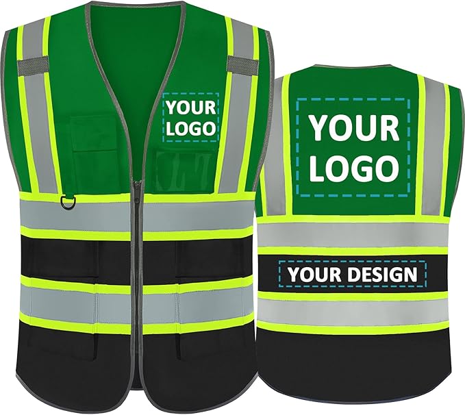 BeautyWill Custom Logo Safety Vest Class 2 High Visibility Reflective Vest by BeautyWill