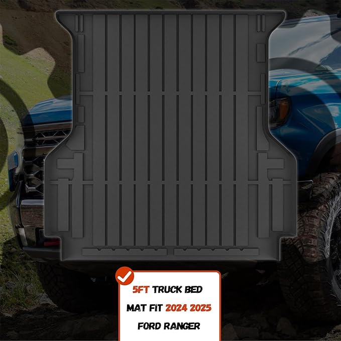 Truck Bed Mat Fit Ford Ranger 2024 2025, TPE All Weather Truck Bed Liner Cargo - Image 5