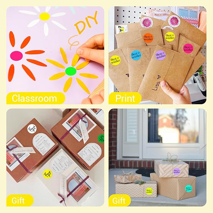 1 Inch Circle Dot Stickers 1000 PCS Color Coding Thermal Labels Dots Writable - Image 5