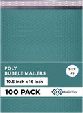 Green 10.5x16 Inch Large Poly Bubble Mailers #5 | Padded Envelopes by MAILERVIEW