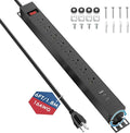 8 Outlet Metal Wall Mount Power Strip, 360° Rotatable Mounting, PD 20W USB C by BTU