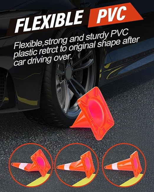 RoadHero Traffic Cones 18 Inch, 6 Pack Safety Cones - Image 6