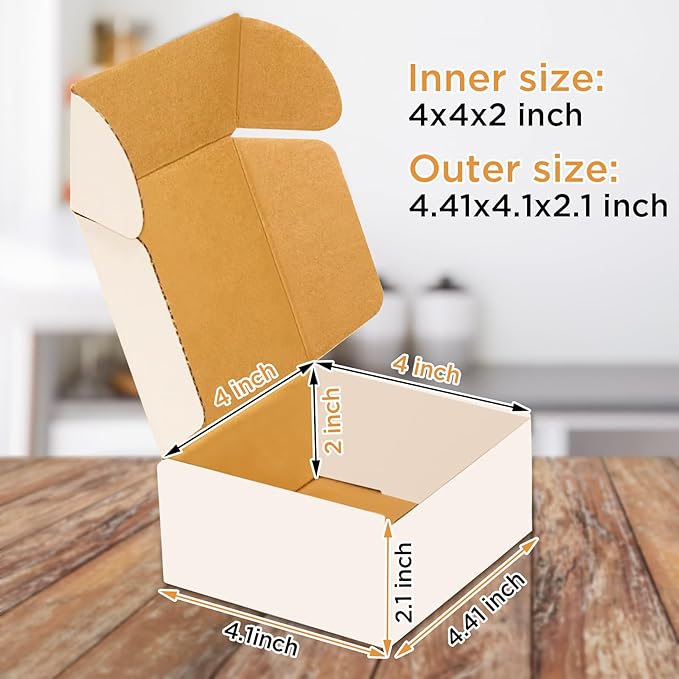 50 Pack Small Shipping Box, Corrugated Mailer, Wonfer Cardboard Box - Image 2