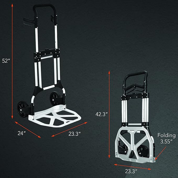 Olympia Tools 440 LB Aluminum Folding Hand Truck - Image 4