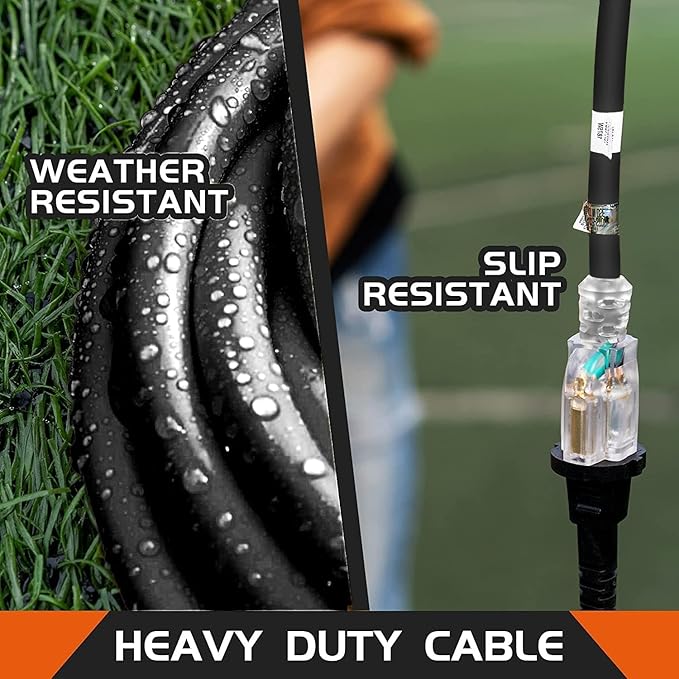 3-Outlets Indoor Outdoor Extension Cord Weatherproof - Image 4