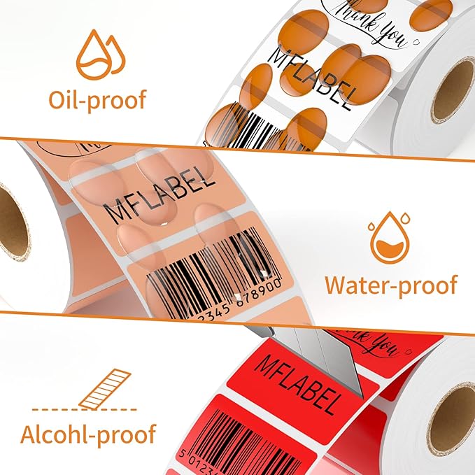 MFLABEL 48 Rolls of 1000 2-1/4 x 1-1/4 Inch Direct Thermal Perforated Shipping - Image 3