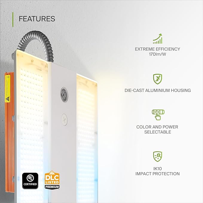 ASD LED Linear High Bay Light Fixture, Commercial Shop Lighting | 3CCT - Image 3