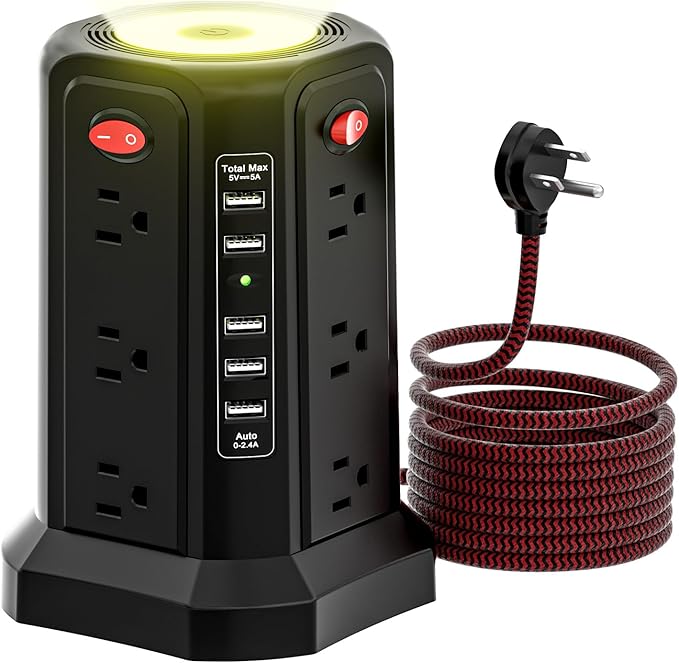 PASSUS Surge Protector Power Strip by PASSUSSurgeProtectorTower