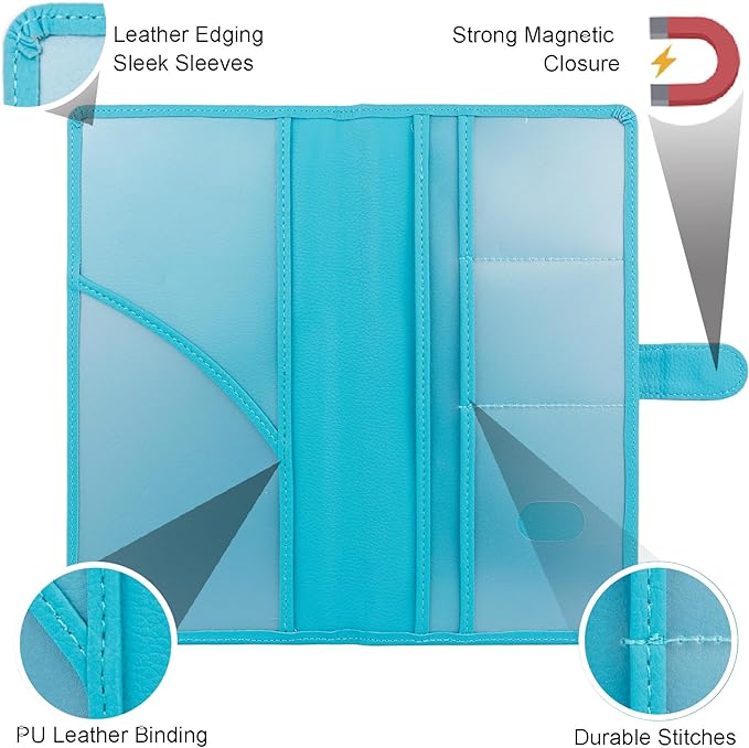 Car Registration and Insurance Holder, Leather Magnetic Shut Vehicle Glove Box - Image 2