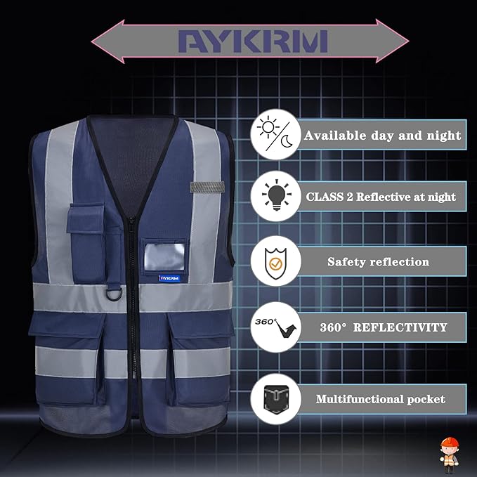 6XL 7XL 8XL navy amazon safety vest - Image 8