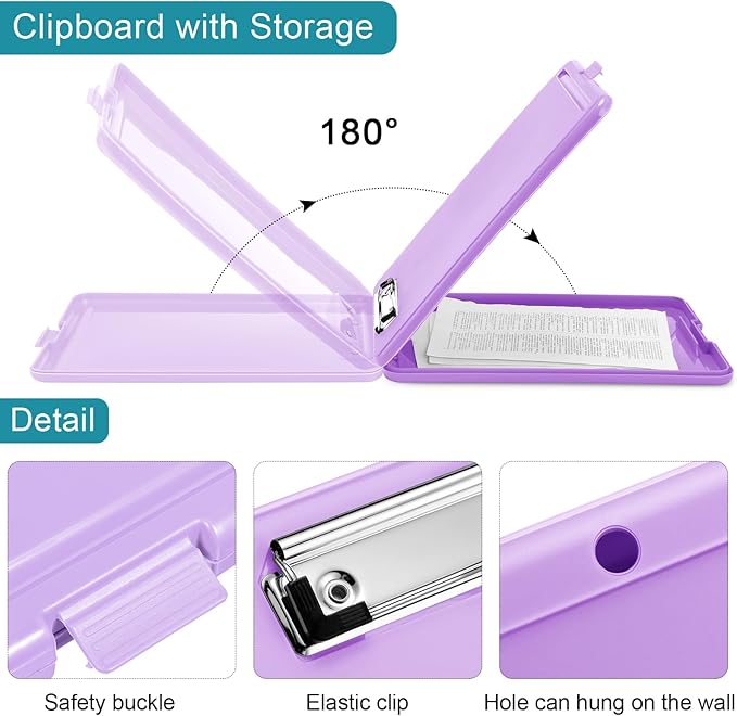 10 Pieces Clipboard with Storage Plastic Storage Clipboard Nursing Clip Board - Image 3