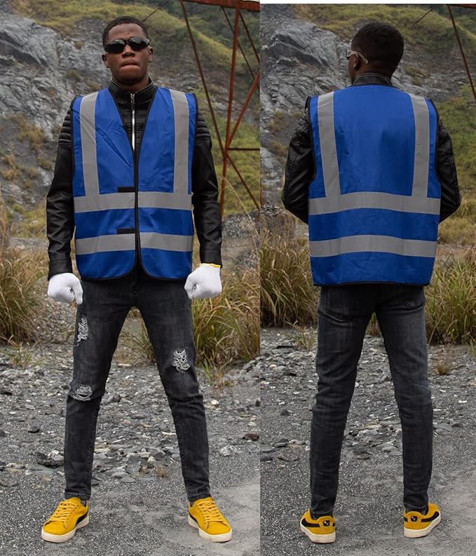 zojo High Visibility Reflective Vests, Adjustable Size, Lightweight Mesh Fabric - Image 2