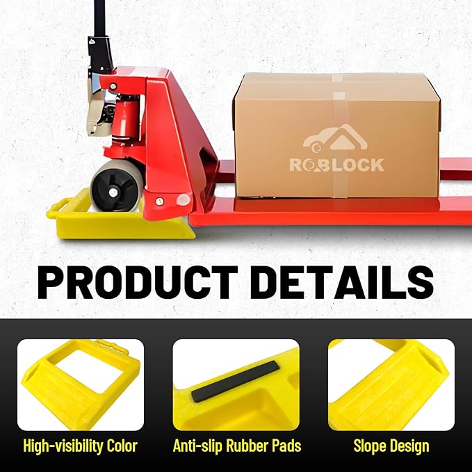 ROBLOCK Pallet Jack Chock Heavy Duty Wheel Chock, Pallet Jack Stopper - Image 4