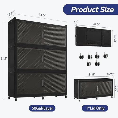 150 Gallon Extra Large Collapsible Storage Bin - Image 2
