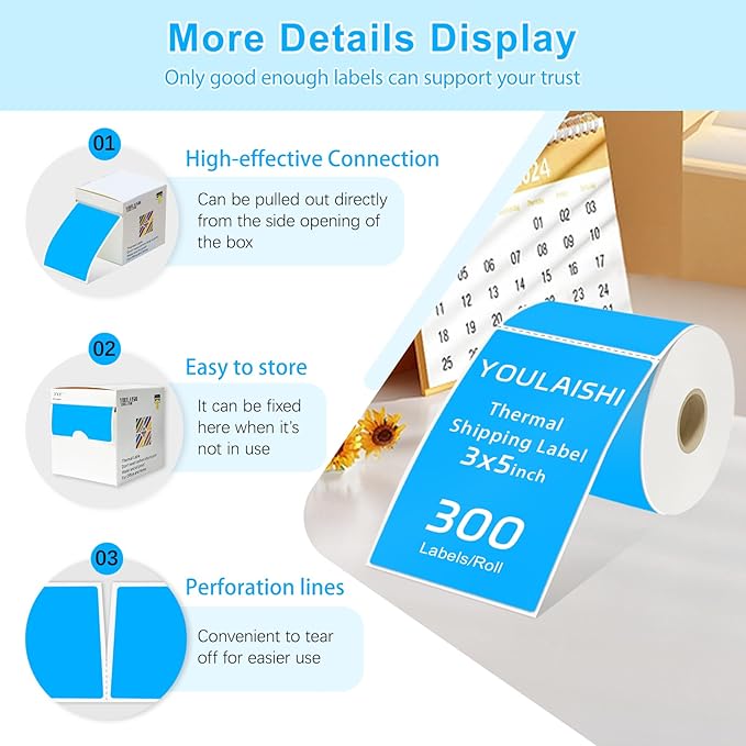 3 X 5 Inch Printable Rectangle Color Coding Labels, 300 Per Roll Adhesive Color - Image 4