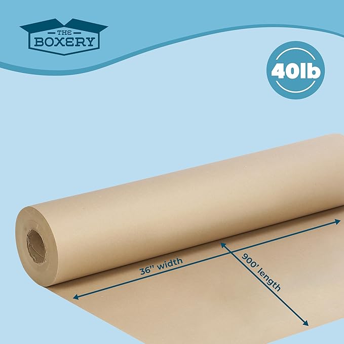The Boxery Kraft/Brown Kraft Paper Roll, 36” x 10, 800”-40lb. Thickness-Brown - Image 4