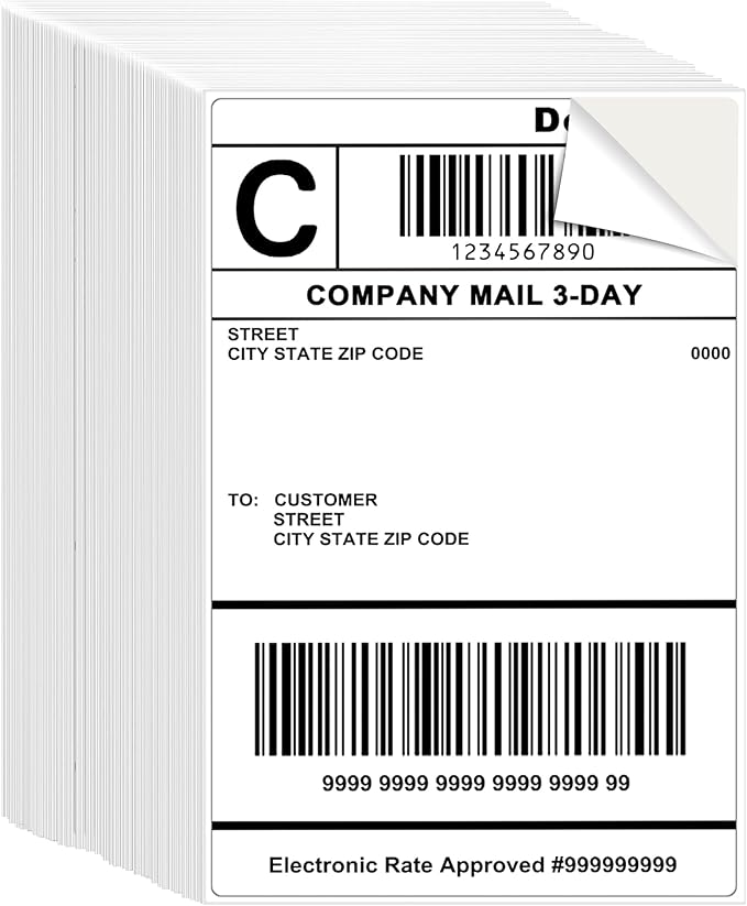L LIKED 500 Pre-Cut 4x6 Sheet Shipping Labels by LLIKED