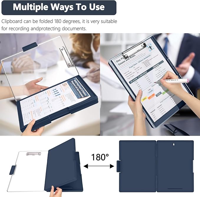 Clipboard with Storage, Heavy Duty Clip Boards 8.5x11 with 2 Storage Case - Image 4